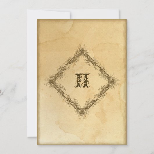 お茶ステンドヴィンテージウェディング2 – リハーサルディナー 招待状 (裏面)