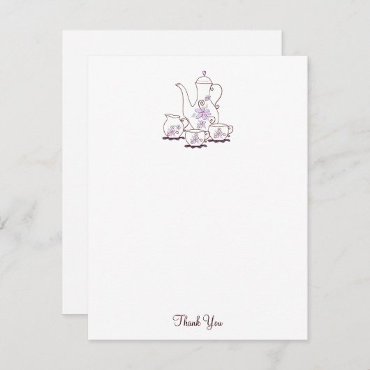 お茶セットありがとうノートカード， 4.25x5.5 ノートカード (正面/裏面)