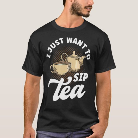 お茶ドリンカーティー引用文お茶を飲みたい Tシャツ (正面)