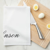 お茶パーソナライズされたのタオル – 苗字 キッチンタオル (四つ折り)