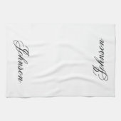 お茶パーソナライズされたのタオル – 苗字 キッチンタオル (横)