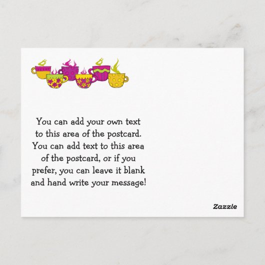 お茶パーティーありがとうはがき ポストカード (裏面)