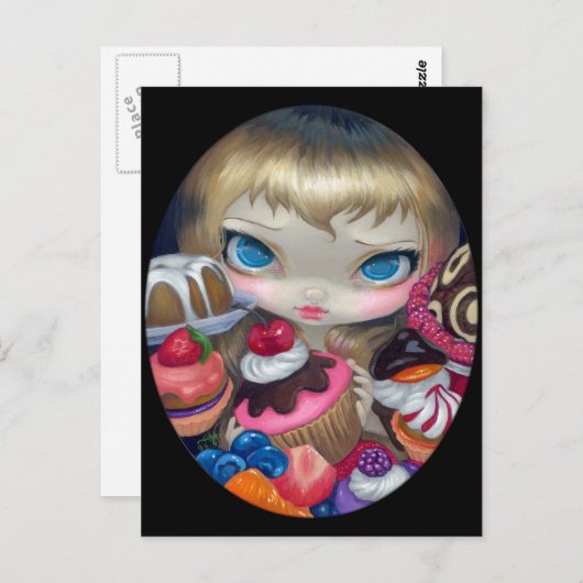 「お茶パーティーおやつめ」はがき ポストカード (正面/裏面)