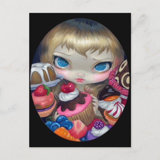 「お茶パーティーおやつめ」はがき ポストカード (正面)