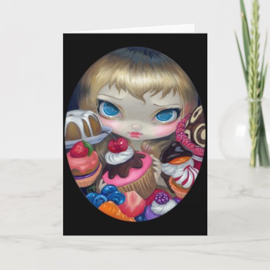 「お茶パーティーおやつり」グリーティングカード カード (正面)