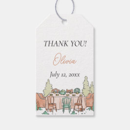 お茶パーティーの女の子の誕生日かわいい ギフトタグ