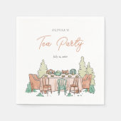 お茶パーティーの女の子の誕生日かわいい スタンダードカクテルナプキン (正面)