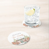 お茶パーティーの女の子の誕生日かわいい ラウンドペーパーコースター (インサイチュ)