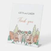 お茶パーティーの女の子の誕生日かわいい 台座サイン (正面)