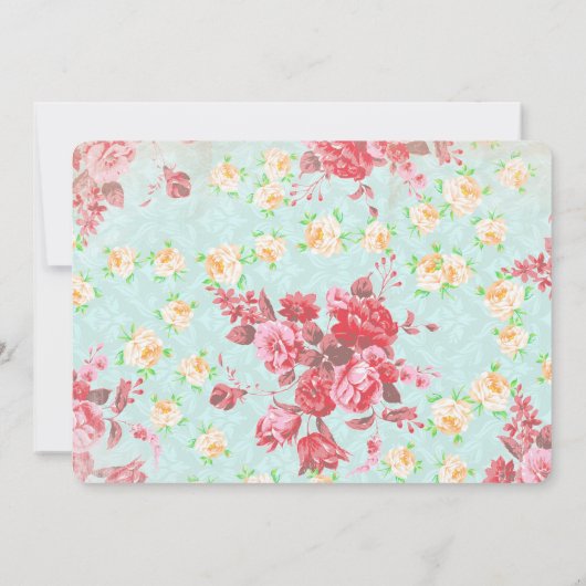 お茶パーティーの誕生日写真はみすぼらしいシック·バーラップ·ガール 招待状 (裏面)