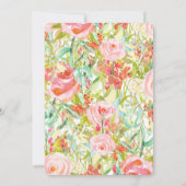 お茶パーティーの誕生日招待少女フローラ金ゴールド 招待状 (裏面)