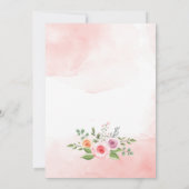 お茶パーティーの赤ちゃんシャワー可愛いピンクのテディのマグカップ 招待状 (裏面)