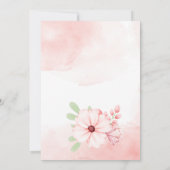 お茶パーティーの赤ちゃんシャワー可愛いピンクのバニーのマグカップ 招待状 (裏面)