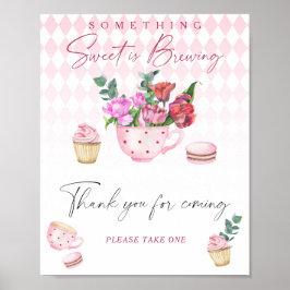 お茶パーティーの赤ちゃんシャワー – ありがとうござ来う ポスター