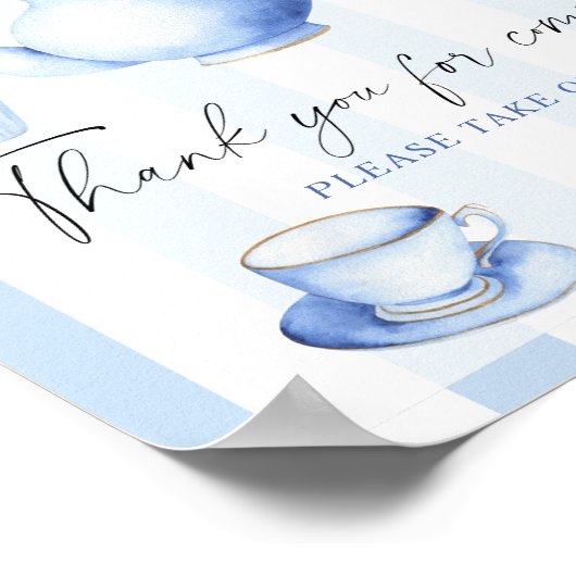 お茶パーティーの赤ちゃんシャワー – ありがとうござ来う ポスター (角)