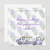 お茶パーティーの退職または誕生日パーティーの招待 招待状 (正面/裏面)