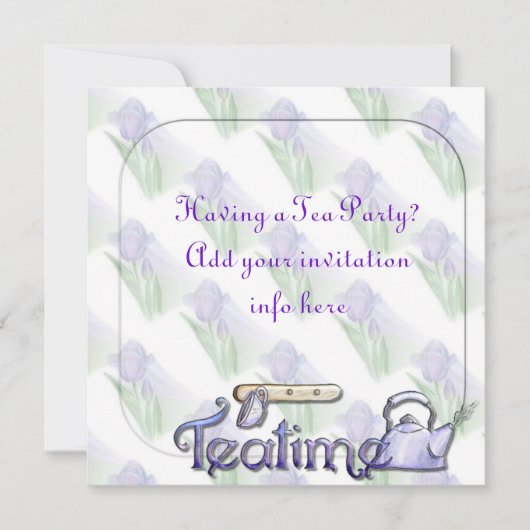 お茶パーティーの退職または誕生日パーティーの招待 招待状 (正面)