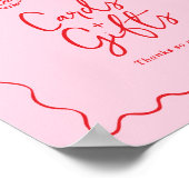 お茶パーティーカードとギフトのサインとスケッチお洒落付き ポスター (角)