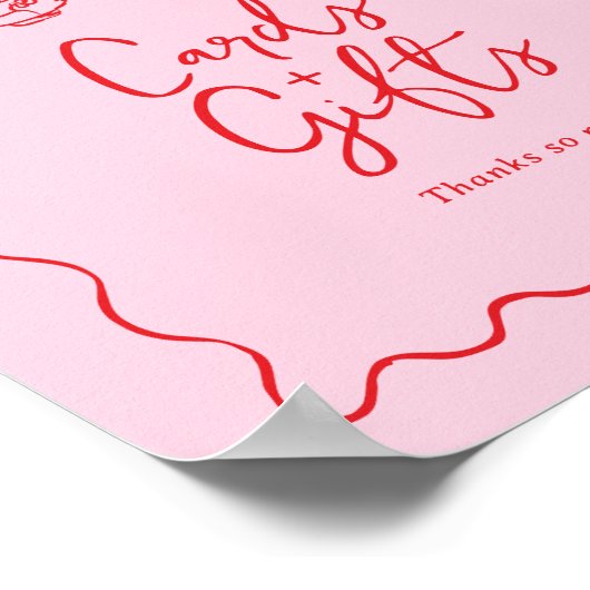 お茶パーティーカードとギフトのサインとスケッチお洒落付き ポスター (角)