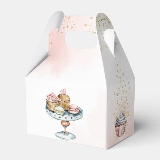 お茶パーティーピンク青感謝してい誕生日 フェイバーボックス (裏面サイド)