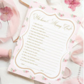 お茶パーティーママのゲームカードを知っている赤ちゃんシャワー 招待状