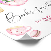 お茶パーティー女の子赤ちゃんシャワーベビー用ブック ポスター (角)