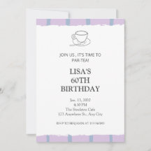 お茶パーティー薄紫パー茶60歳の誕生日