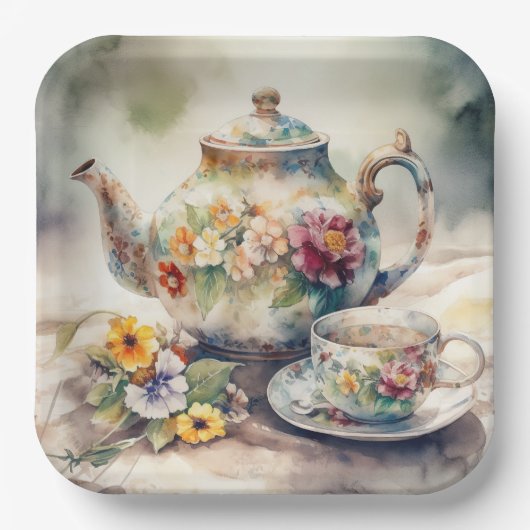 お茶パーティー ペーパープレート (正面)