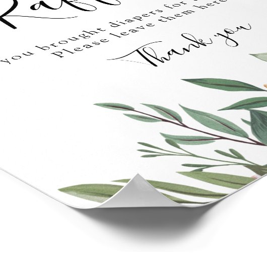 お茶ベビーおむつラッフルサインの時間 ポスター (角)