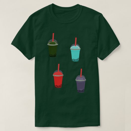 お茶ボバと太郎とミルクティー Tシャツ (デザイン正面)