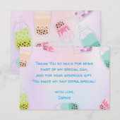 お茶ボバ茶の誕生日をパーしよう サンキューカード (正面/裏面)