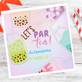 お茶ボバ茶の誕生日をパーしよう スタンダードランチョンナプキン