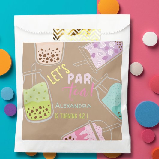 お茶ボバ茶の誕生日をパーしよう フェイバーバッグ