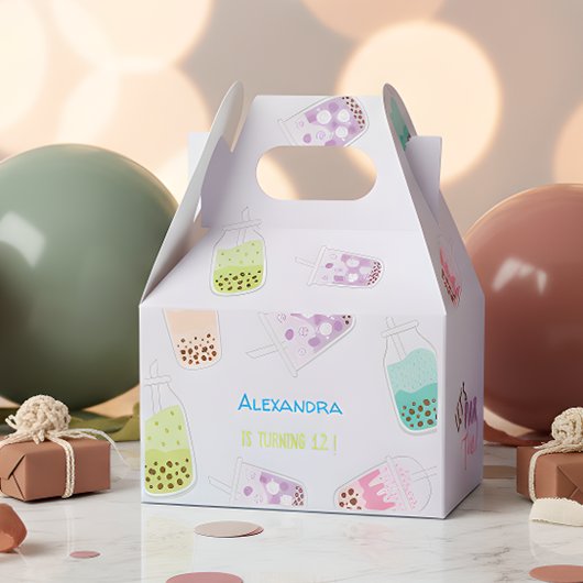 お茶ボバ茶の誕生日をパーしよう フェイバーボックス