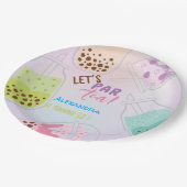 お茶ボバ茶の誕生日をパーしよう ペーパープレート (アングル)