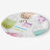 お茶ボバ茶の誕生日をパーしよう ペーパープレート (アングル)