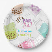 お茶ボバ茶の誕生日をパーしよう ペーパープレート (正面)