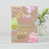 お茶ボバ茶の誕生日をパーしよう 招待状 (スタンド正面)