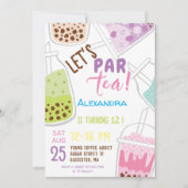 お茶ボバ茶の誕生日をパーしよう 招待状 (正面)