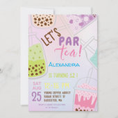 お茶ボバ茶の誕生日をパーしよう 招待状 (正面)
