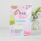 お茶ボバ茶の誕生日をパーしよう 招待状 (スタンド正面)