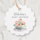 お茶モダン赤ちゃんシャワーお願いギフトラベル フェイバータグ (正面)