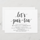 お茶会しよう、モダンな結婚前お披露目パーティー 招待状 (正面/裏面)
