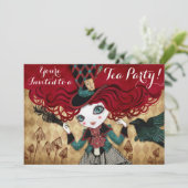 お茶会のカスタムの招待状 招待状 (スタンド正面)