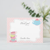 お茶会のサンキューカード(ピンク) サンキューカード (スタンド正面)