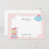 お茶会のサンキューカード(ピンク) サンキューカード (正面/裏面)