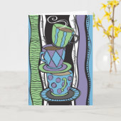 お茶会の空白のなカード カード (黄色い花)