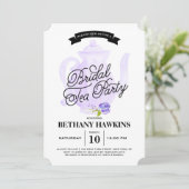 お茶会の紫色|のブライダルシャワー 招待状 (スタンド正面)