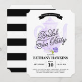 お茶会の紫色|のブライダルシャワー 招待状 (正面/裏面)