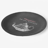 お茶会の装飾の黒板のブライダルシャワー ペーパープレート (アングル)